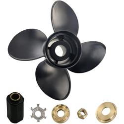 CAPTAIN 4 Blades Boat Propeller 13x17, 15 Spline Tooth Outboard Motor Prop, RH, OEM No.48-8M8026590 fit Mercury Engines 40 50 60 70 75 80 90 100 115 125 140 150 HP Aluminum Parts