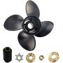CAPTAIN 4 Blades Boat Propeller 13x17, 15 Spline Tooth Outboard Motor Prop, RH, OEM No.48-8M8026590 fit Mercury Engines 40 50 60 70 75 80 90 100 115 125 140 150 HP Aluminum Parts