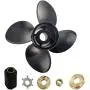 CAPTAIN 4 Blades Boat Propeller 13x17, 15 Spline Tooth Outboard Motor Prop, RH, OEM No.48-8M8026590 fit Mercury Engines 40 50 60 70 75 80 90 100 115 125 140 150 HP Aluminum Parts