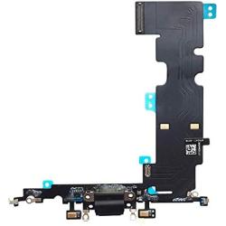 Johncase OEM Charging Port Dock Connector Flex Cable + Microphone + Cellular Antenna + Vibration Motor Connector Replacement Part Compatible for iPhone 8 Plus All Carriers (Black)