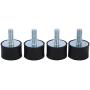 M8 M6 Vibration Isolator, Keenso Vibration Mount 2 Threaded Studs AntiVibration Isolation Rubber Mounts Boat Bobbins, pack of 4(VD3020 M823)