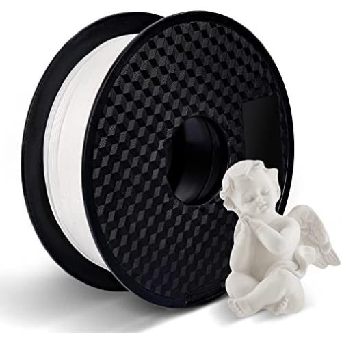 Kingroon PLA 3D Printer Filament, Dimensional Accuracy +/- 0.03 mm, 1 kg Spool(2.2lbs), 1.75 mm,White