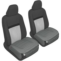 Motor Trend Gray Faux Leather 2-Pack Car Seat Cover for Front Seats, Padded Car Seat Protectors with Storage Pockets, Premium Interior Covers, Front Seat Covers for Cars Truck SUV Auto