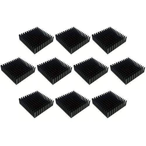 Easycargo 24pcs 40mm Heatsink 40x40x11mm, Aluminum Cooler Heat Sink for Cooling 3D Printers, Nema 17, TEC1-12706 Thermoelectric Peltier Cooler 40mmx40mmx11mm (Black 24pcs)