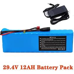 Jieoto Electric Bicycle Battery 24V 12Ah Lithium Battery Pack,Waterproof PVC Lithium Battery Pack for 500W 350W 250W Motorcycles Scooter Motor