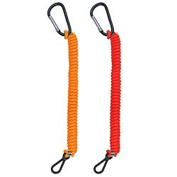8M0092850 Boat Kill Switch Lanyard Compatible with Mercruiser Marine Emergency Tether - Replacement for 823037A09 Red + Orange Cord 54 Inch/137cm Long Aluminum Alloy Clip