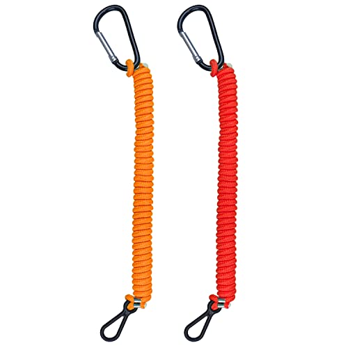 8M0092850 Boat Kill Switch Lanyard Compatible with Mercruiser Marine Emergency Tether - Replacement for 823037A09 Red + Orange Cord 54 Inch/137cm Long Aluminum Alloy Clip
