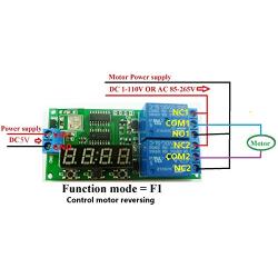 Eletechsup DC 5V 2 Channel 9 Function Delay Timer Relay Module Controller Motor Reverse Cycle Loop Timers Interlock Latch Switch Board LED (4)