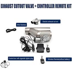 Electric Exhaust Cutout Valve Catback Y Pipe 1 pcs with One Controller Remote Kit (2.5inch)