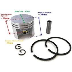 ITACO Piston Kit Assy, Ring Set, Pin, Circlip 1130 030 2000 for STIHL 017 MS170 MS 170 Chainsaw 37MM Motor Engine