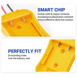 Ecarke for Power Wheels Battery Adapter for DeWalt 20V Max Battery 18V Battery Adapter Dock Power Connector 12 Gauge Robotics