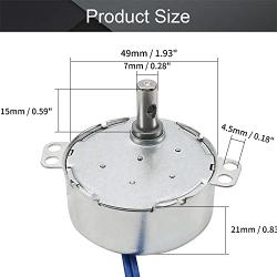 Fielect Synchronous Motor AC 110V 0.8-1RPM Turntable Motor CW/CCW Direction 4W TYC-50 Horizontal Hole Shaft