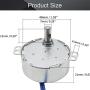 Fielect Synchronous Motor AC 110V 0.8-1RPM Turntable Motor CW/CCW Direction 4W TYC-50 Horizontal Hole Shaft