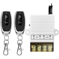 VONVOFF Wireless Remote Switch with 328ft Long Range,DC 12V/24v/48v/72V Switch for Anti-Theft Alarms,Security Systems Roller Lind Door, Motor Cycles etc.(White)