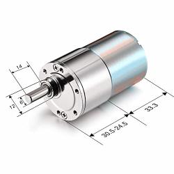 DC 12V 1000RPM Gear Motor High Torque Electric Micro Speed Reduction Geared Motor Eccentric Output Shaft 37mm Diameter Gearbox