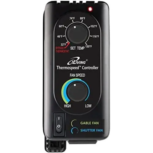 iLIVING Exhaust Fan Thermospeed Temperature Controller and Speed Controller, Black, ILG8SFST