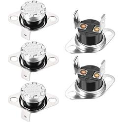 uxcell KSD301 Thermostat 50°C/122°F Normally Open N.O Adjust Snap Disc Temperature Switch for Microwave,Oven,Coffee Maker 5pcs