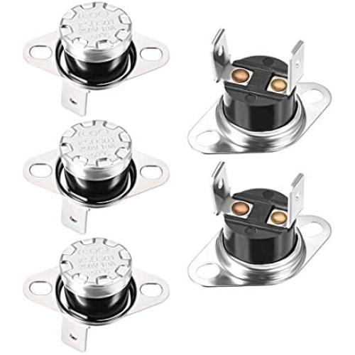 uxcell KSD301 Thermostat 50°C/122°F Normally Open N.O Adjust Snap Disc Temperature Switch for Microwave,Oven,Coffee Maker 5pcs
