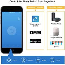 Suraielec WiFi Pool Timer, Outdoor Indoor Smart Switch, 40 AMP, 2HP, 120, 240, 277 VAC, Heavy Duty Pool Controller Light Timer Box for Pool Pump, Water Heater, Spa, Powerful Electrical Appliances