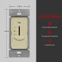 ENERLITES 3 Speed in-Wall Ceiling Fan Control, Slide Switch, 120VAC, 2.5A, Single-Pole, No Neutral Wire Required, 17000-F3-I-F, Ivory