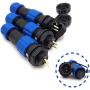 SD13 2pin Waterproof Power Connector, φ13mm 10A 380V High Voltage 1865mm Male Female Circular Power LED Connector Plug(Female)-Socket(Male) (2pin, Panel Mount x 3set)