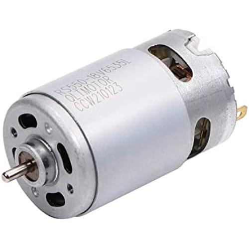 Fielect 18V DC Motor 20500RPM Round Shaft High Torque Electric Motor for DIY Electric/Electronic Projects, Drills, Robots, RC Vehicals, Remote Controlled Cars/Robot, Saw Repair/Replacement Engine