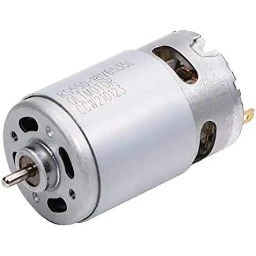 Fielect 18V DC Motor 20500RPM Round Shaft High Torque Electric Motor for DIY Electric/Electronic Projects, Drills, Robots, RC Vehicals, Remote Controlled Cars/Robot, Saw Repair/Replacement Engine