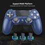 Wireless Game Controller Compatible with P-S4 Controller with Audio Jack, Wireless Gamepad for P-S4/Pro/Slim Built-in Dual Motors and Gyro Sensor, 1000mAh Rechargeable Battery (Blue-1) [video game]