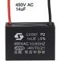 uxcell Ceiling Fan Capacitor CBB61 14uF 450V AC 2 Wires Metallized Polypropylene Film Capacitor 51x35x25mm for Electric Fan Pump Motor Generator