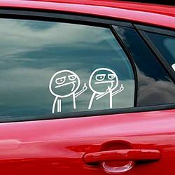 ESH7 Cartoon Funny Middle Finger Vinyl Car Sticker Motorcycle Luggage Decal Windows Sticker Skateboard Stickers for Laptop Stickers for Women Men Kid Boys Girls Single Hand refers to White car use