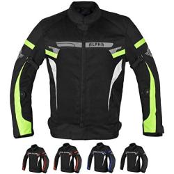 ALPHA CYCLE GEAR BREATHABLE BIKERS RIDING PROTECTION MOTORCYCLE JACKET MESH CE ARMORED (GREEN LANE, SMALL)