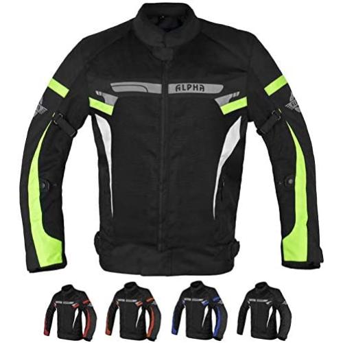 ALPHA CYCLE GEAR BREATHABLE BIKERS RIDING PROTECTION MOTORCYCLE JACKET MESH CE ARMORED (GREEN LANE, SMALL)