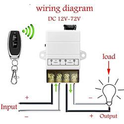 VONVOFF Wireless Remote Switch with 328ft Long Range,DC 12V/24v/48v/72V Switch for Anti-Theft Alarms,Security Systems Roller Lind Door, Motor Cycles etc.(White)
