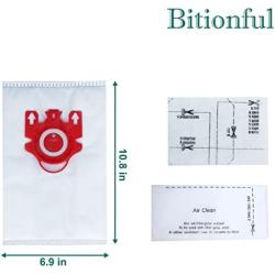 12 Pack FJM Vacuum Bags Compatible with Miele FJM Bags AirClean 3D Efficiency Vacuum Cleaner, Include 4 Pair Pre-Motor and Post-Motor Filters