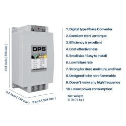 Single Phase to 3 Phase Converter, MY-PS-30 Model, Suitable for 25HP(18.7Kw) 75 Amps 200-240V 3 Phase Motor, DPS Should Be Used for One Motor Only, Input/Output 200V-240V, Digital Type