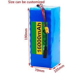 Wnicek 36V Li-Ion Battery Pack 16AH 10S 5P E-Bike Battery Battery Suitable for Motors Up to 500W with Charger and BMS Used for Airplane Models Power Tools Scooters
