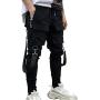 PDTXCLS Mens Jogger Sweatpants Hip Hop Zipper Pockets Elastic Waist Harem Pants Motor Biker Punk High Street Casual Trousers