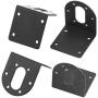 Rustark 4 Pcs 37mm Diameter DC Gear Motors Mounting Bracket Black Rust Resistance Gearbox Fixed Seat Gear Reduction Motor Holder with 4 Pcs 6mm Hex Coupling for Small Stepper Motors