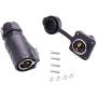 Trolling Motor Plug and Receptacle, Male Plug & Female Panel Mount Socket Waterproof IP67 2Pin Connector 12V 24V 36V 48V Plug for Trolling Motor Marine Boat RV Solar Panel
