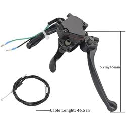Rain King 78 22mm Thumb Throttle Brake Lever Controller Compatible for 50cc 90cc 150cc 250cc ATV Quad Roketa Taotao Sunl Kazuma Go Kart 110 Atv Thumb Throttle Duel Brake with Throttle Cable
