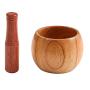 Mantouxixi Wood Pestle and Mortar Bowl Set Guacamole Bowl Shell Garlic Pepper Press Mincer Grinder Chopper Crusher Molcajete Mix Kitchen Tool - Natural Wood