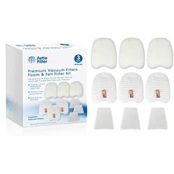 Fette Filter - Vacuum Filter Set Compatible with Shark Rocket Zero-M Ultra-Light Corded Stick Model #s HV345 Compare to Part # XPMFK320 Pack of 3 Foam & Felt Filter Kit (3 Pack)