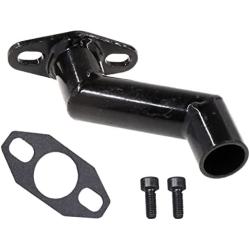 JRL 32mm-40mm Black Offset Intake Manifold and Gasket For 49cc 66cc 80cc Motorized Bike Motorised Bicycle (Black)