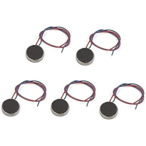 UKD PULABO DC Vibration Motor - 5pcs DC3V/0.1A 1.5V/0.05A 10x2.7mm Coin Mobile Phone Vibration Motor Silver