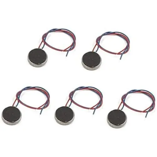 UKD PULABO DC Vibration Motor - 5pcs DC3V/0.1A 1.5V/0.05A 10x2.7mm Coin Mobile Phone Vibration Motor Silver
