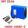 Wnicek 36V 25Ah Electric Bike Battery Pack 10S 8P 25000mAh Lithium-ion Battery Adapted 200W 250W 350W 500W 750W E-Bike Motor Suitable for Tricycles Electric Tools Scooter with Charger