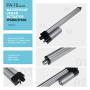 12V Waterproof (450 lbs. / 24 in.) Linear Actuator |IP68M/IP69K Protection for Industrial, Solar Usage | Brushed DC Electric Motor and Stainless-Steel Stroke Rod | Model PA-10-24-450-N-12VDC