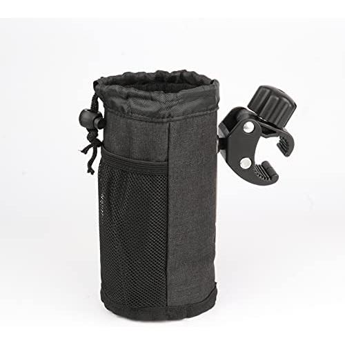SINGARO Motorcycle Cup Holder Holder with Alligator Clip Handle Cup Holder, Oxford Fabric with Mesh Bag Bicycle Accessories for ATV, Scooter, Wheelcha