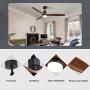 Sofucor Ceiling Fan 60 Wood Ceiling Fan with Lights Remote Control Walnut Blades Dimmable Light Reversible DC Motor Modern Ceiling Fan for Kitchen, Bedroom, Basement, Dining, Living Room Matte Black