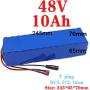 Jieoto 48V 10AH E-Bike Lithium-Ion Battery 10000mAh Electric Bicycle Lithium Battery Pack with 20A BMS and 54.6V 2A Charger Fits for 200W 250W 350W 500W Bike Motors